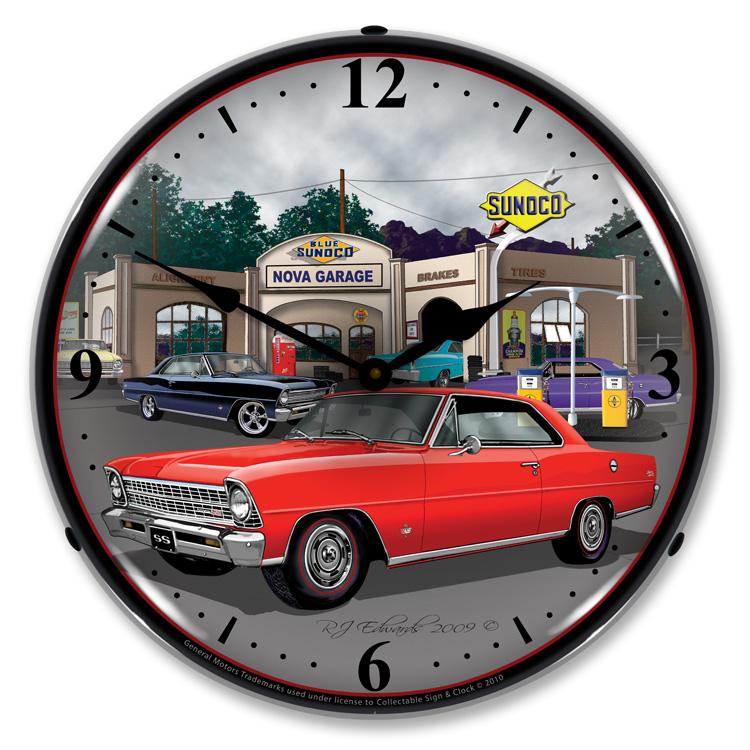 Collectable Sign and Clock - 1967 Nova (red) Clock