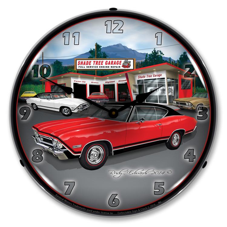 Collectable Sign and Clock - 1968 SS Chevelle Clock