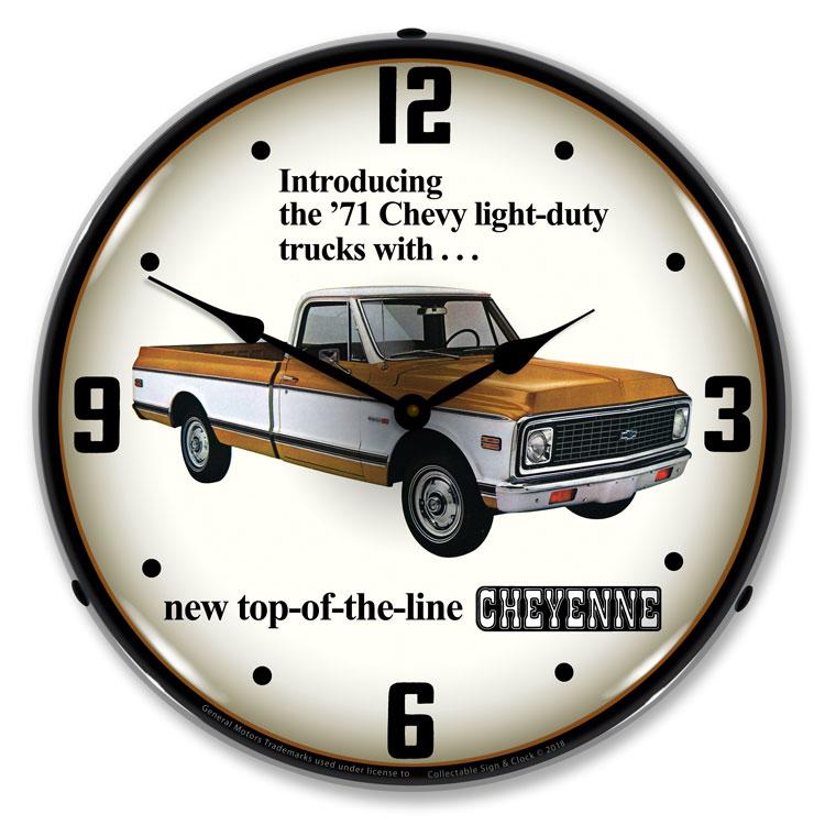 Collectable Sign and Clock - 1971 Chevrolet Truck Clock