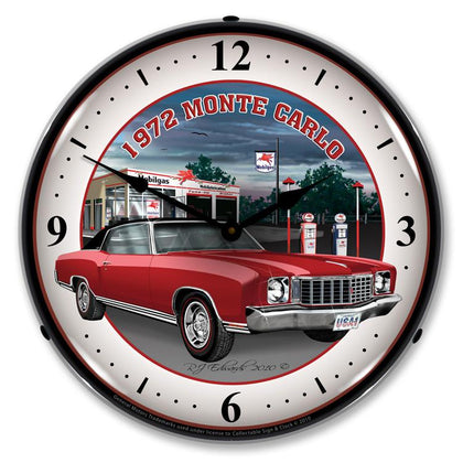 Collectable Sign and Clock - 1972 Monte Carlo Clock