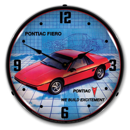 Collectable Sign and Clock - 1984 Pontiac Fiero Clock