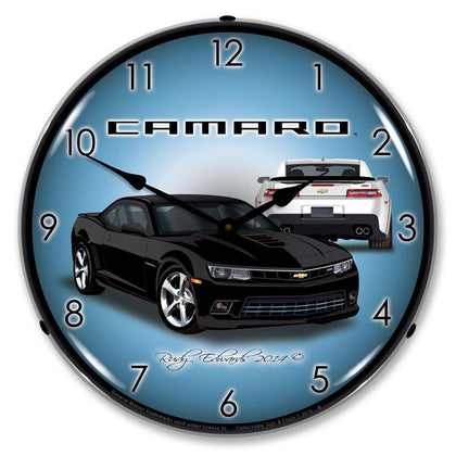 Collectable Sign and Clock - 2014 SS Camaro Black Clock
