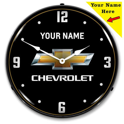 Collectable Sign and Clock - Add Your Name Chevrolet Clock
