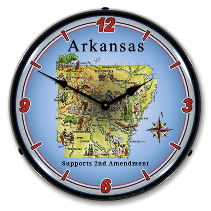 Collectable Sign and Clock - Arkansas Supports the 2nd Amendment Clock