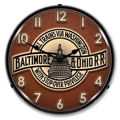 Collectable Sign and Clock - B&O Railroad 3 Clock