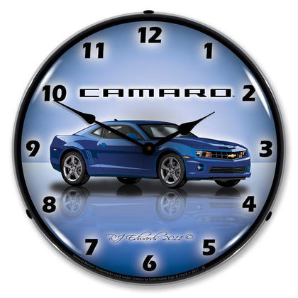Collectable Sign and Clock - Camaro G5 Imperial Blue Clock