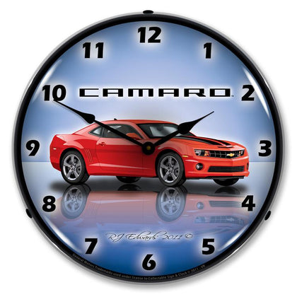Collectable Sign and Clock - Camaro G5 Victory Red Clock