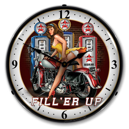Collectable Sign and Clock - Fill er Up Clock