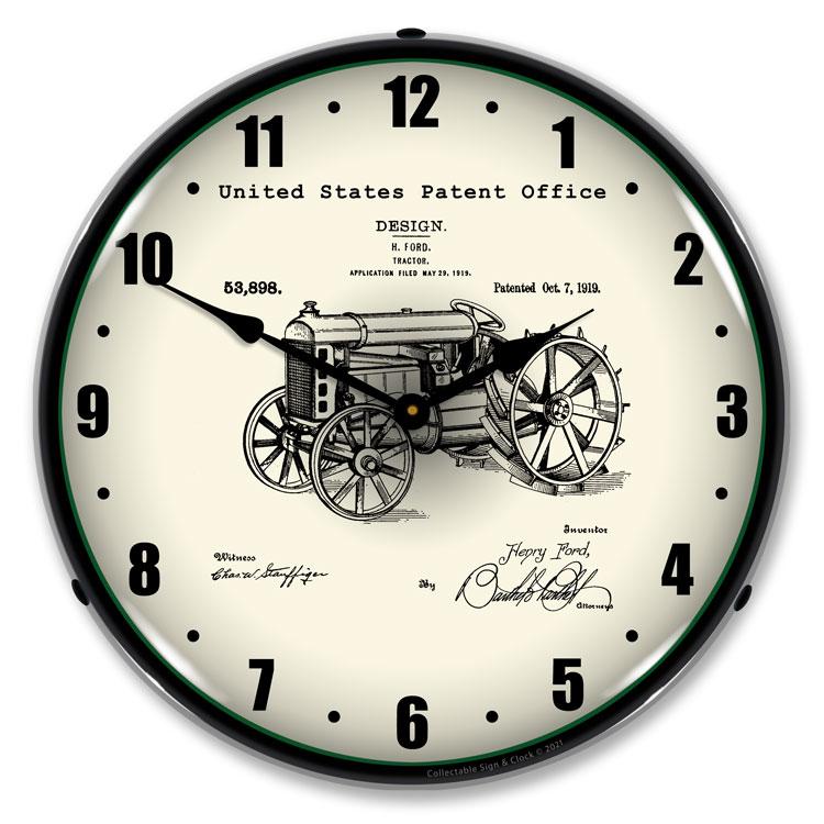 Collectable Sign and Clock -  Ford Tractor 1919 Patent Clock