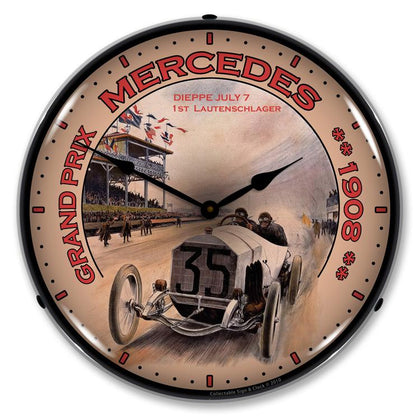 Collectable Sign and Clock - Grand Prix Mercedes Clock