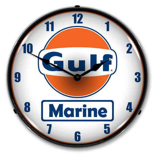 Clock 784 Collectable Sign and Clock - Gulf Marine Clock GO1303427 – Garage ...