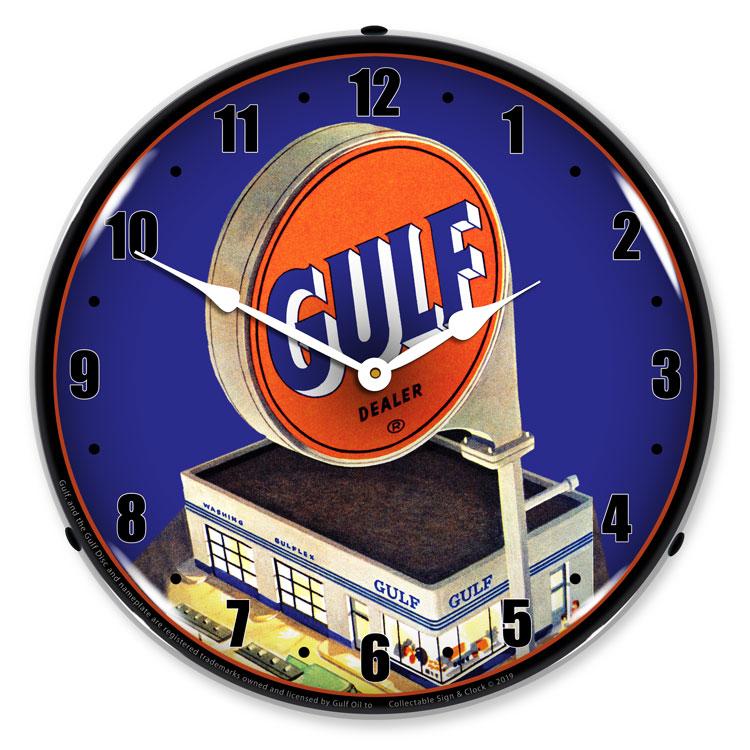 Collectable Sign and Clock - Gulf Station 1960 Clock