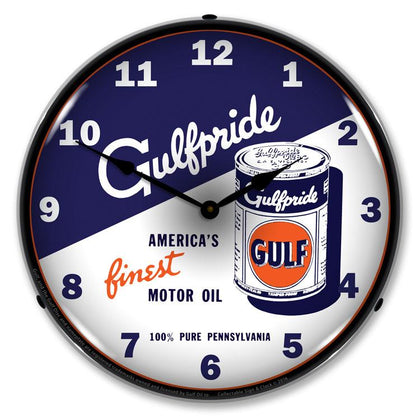 Collectable Sign and Clock - Gulfpride Motor Oil 2 Clock
