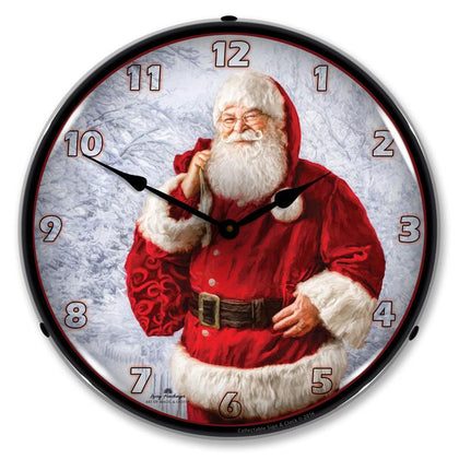 Collectable Sign and Clock - Jolly Santa Clock