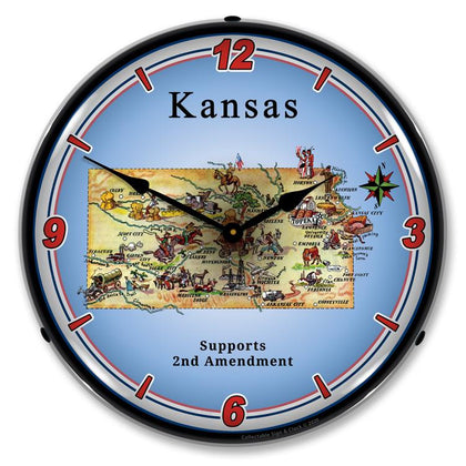 Collectable Sign and Clock - Kansas Supports the 2nd Amendment Clock