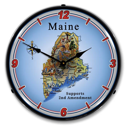 Collectable Sign and Clock - Maine Supports the 2nd Amendment Clock