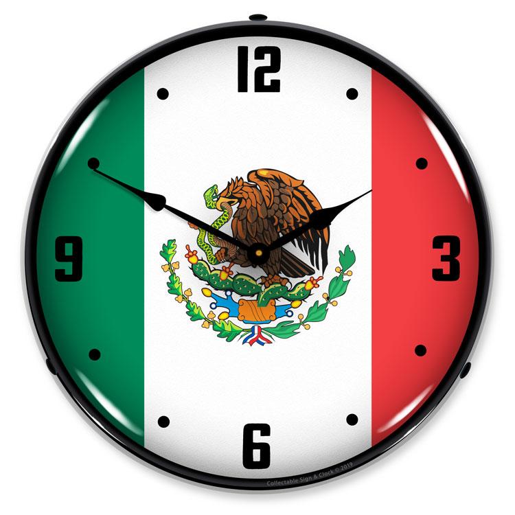 Collectable Sign and Clock - Mexican Flag Clock