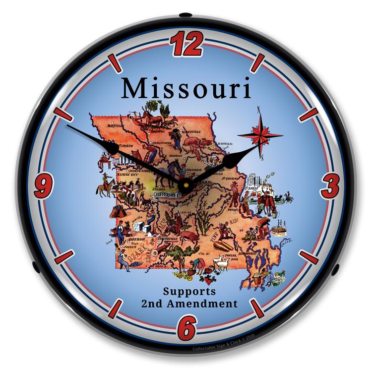 Collectable Sign and Clock - Missouri Supports the 2nd Amendment Clock