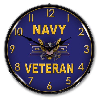 Collectable Sign and Clock - Navy Veteran Clock
