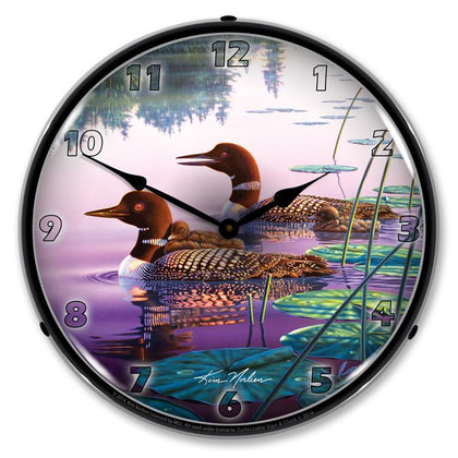 Collectable Sign and Clock - Northern Splendor Loons Clock