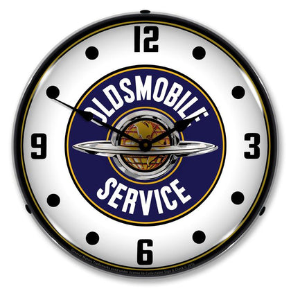 Collectable Sign and Clock - Oldsmobile Service Clock