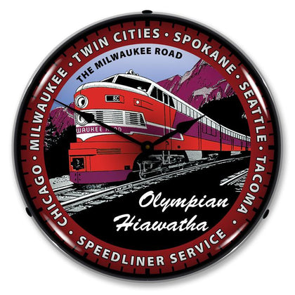 Collectable Sign and Clock - Olympian Hiawatha Train Clock