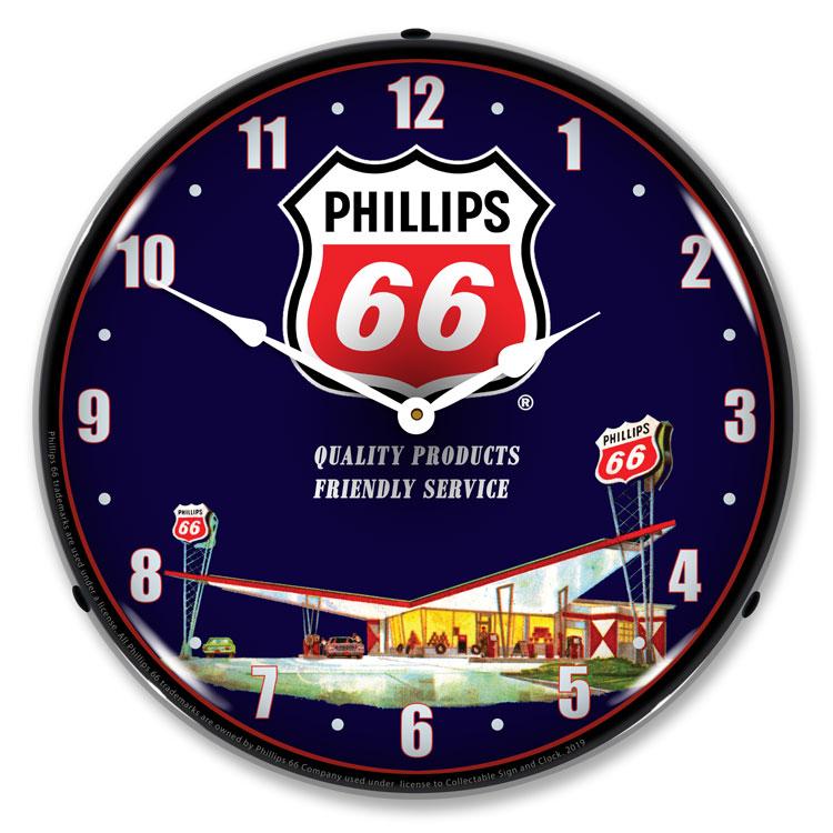 Collectable Sign and Clock - Phillips 66 Gas Station 2 Clock