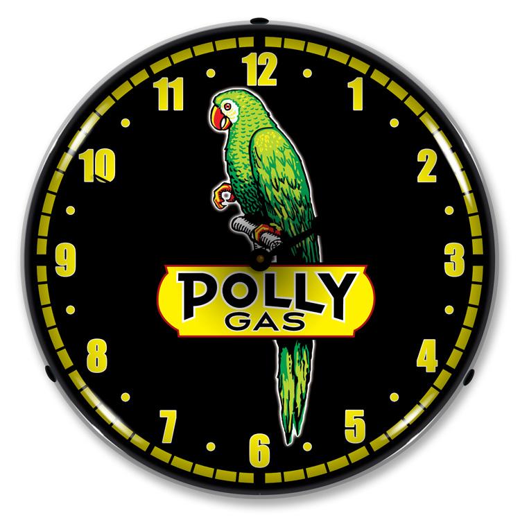 Collectable Sign and Clock - Polly Gas Clock - Wall Clocks