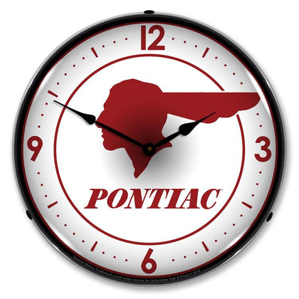 Collectable Sign and Clock - Pontiac Indian Clock