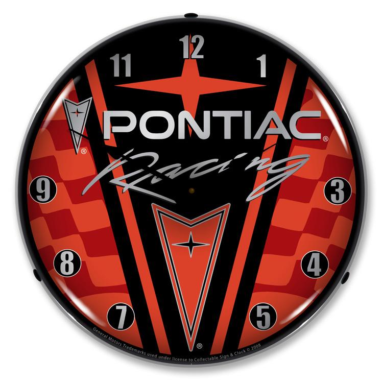Collectable Sign and Clock - Pontiac Racing Clock