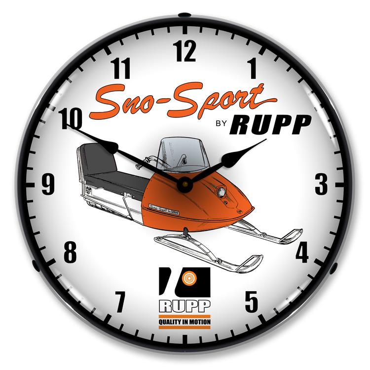 Collectable Sign and Clock - Rupp Snowmobile Clock
