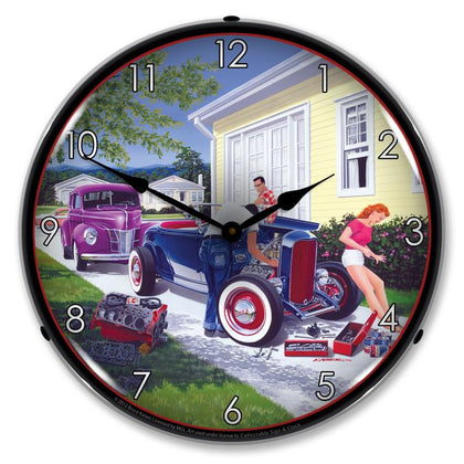 Collectable Sign and Clock - Shade Tree Mechanic Clock