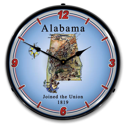 Collectable Sign and Clock - State of Alabama Clock