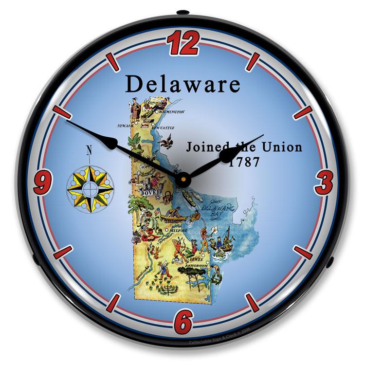 Collectable Sign and Clock - State of Delaware Clock