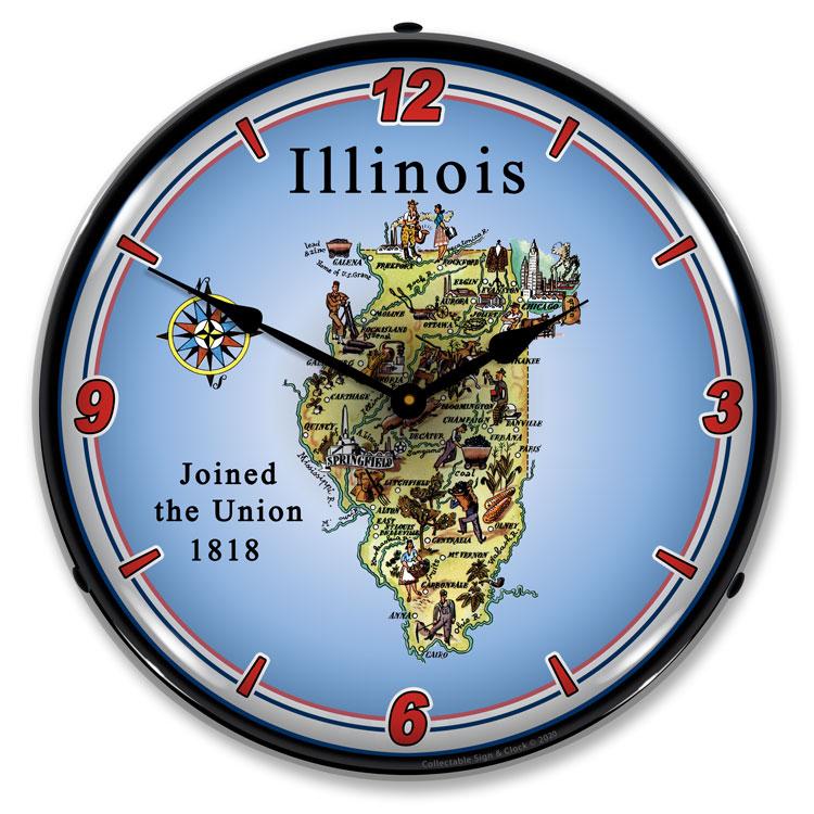 Collectable Sign and Clock - State of Illinois Clock