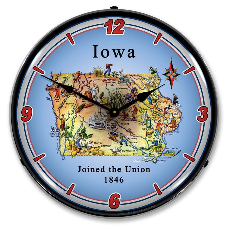 Collectable Sign and Clock - State of Iowa Clock