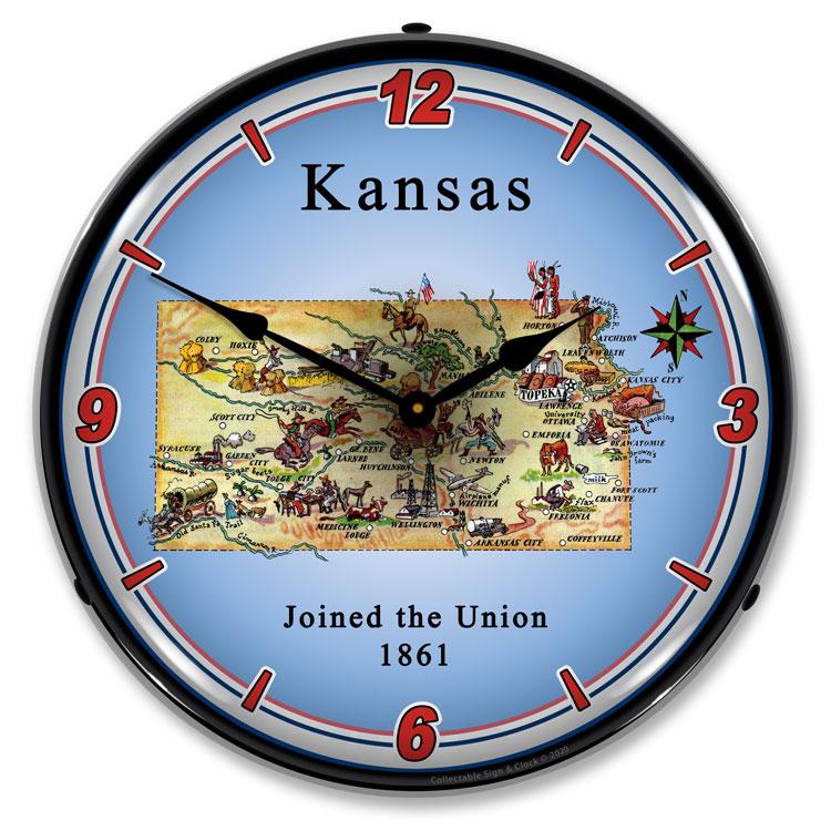 Collectable Sign and Clock - State of Kansas Clock