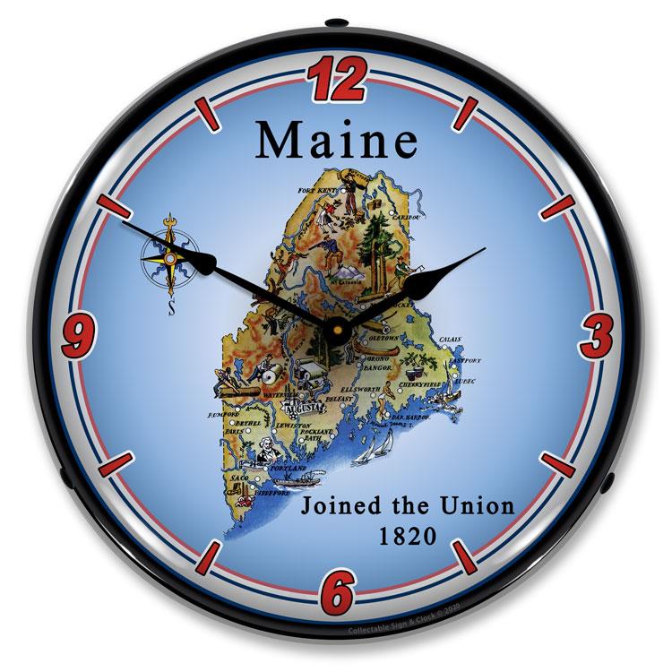 Collectable Sign and Clock - State of Maine Clock