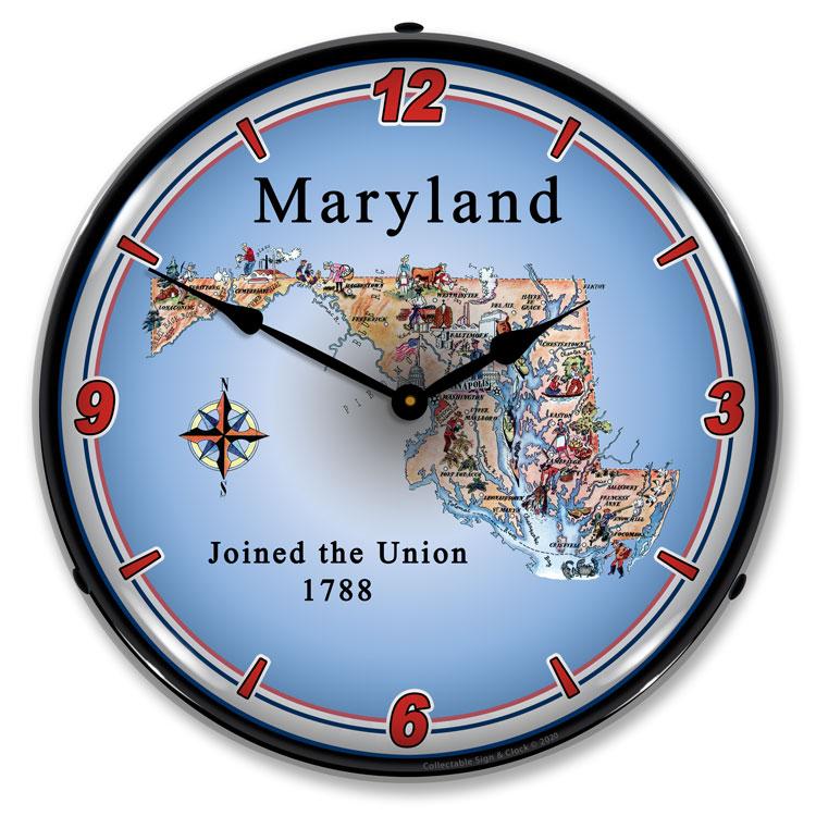 Collectable Sign and Clock - State of Maryland Clock