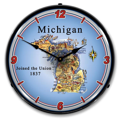 Collectable Sign and Clock - State of Michigan Clock