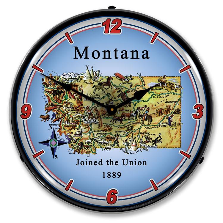 Collectable Sign and Clock - State of Montana Clock