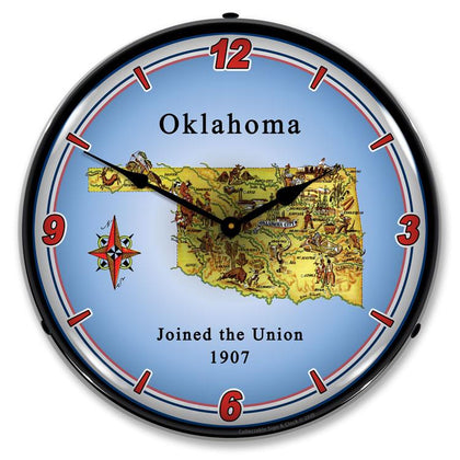 Collectable Sign and Clock - State of Oklahoma Clock