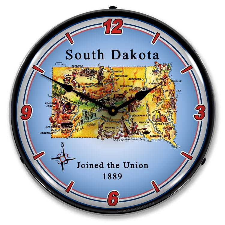 Collectable Sign and Clock - State of South Dakota Clock
