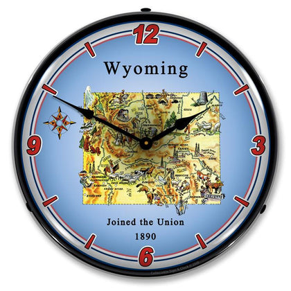 Collectable Sign and Clock - State of Wyoming Clock