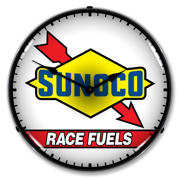 Collectable Sign and Clock - Sunoco Race Fuel Clock
