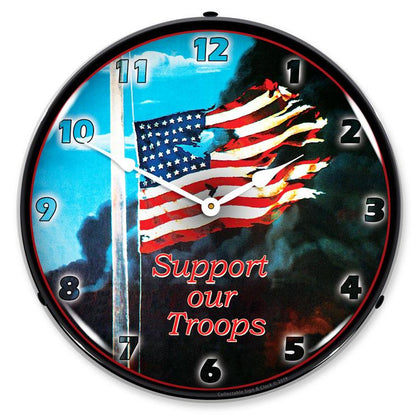 Collectable Sign and Clock - Support our Troops Clock