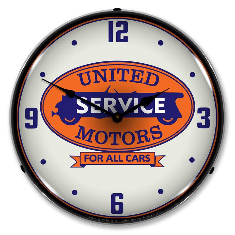 Collectable Sign and Clock - United Motors Service Clock