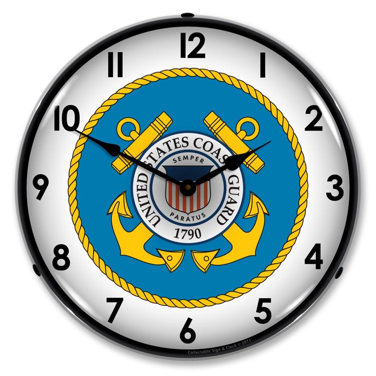 Collectable Sign and Clock - US Coast Guard Clock