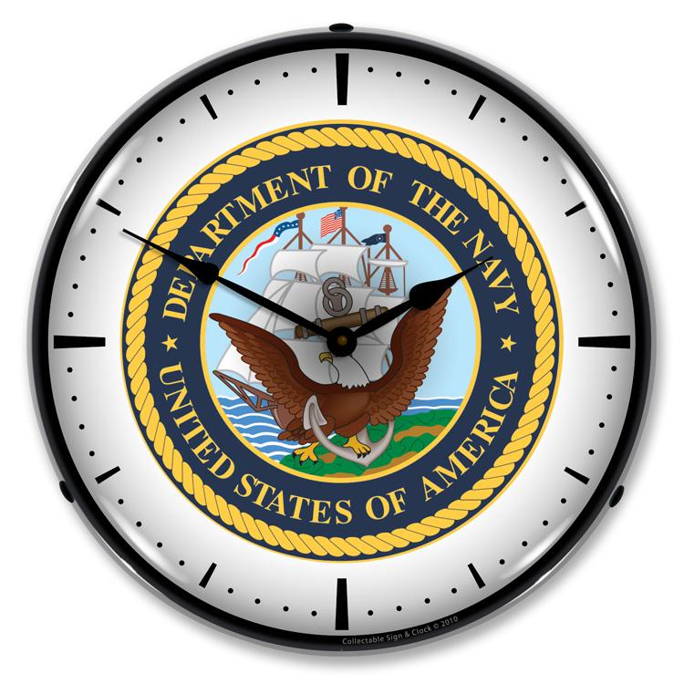 Collectable Sign and Clock - US Navy Clock