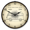 Collectable Sign and Clock - Volkswagen Bus 1975  Patent Clock